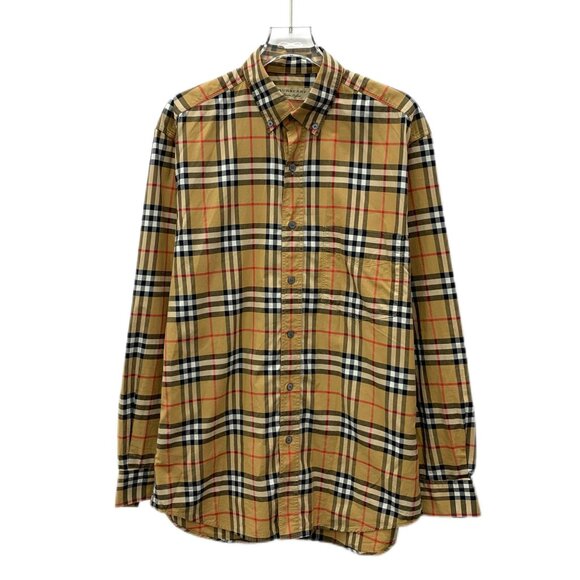 CM0438 Burberry Beige Nova Check Long Sleeve Button-Up Shirt - Picture 1 of 7